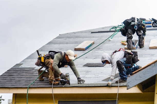 Professional Gutter Installation technician working in Fraser, MI